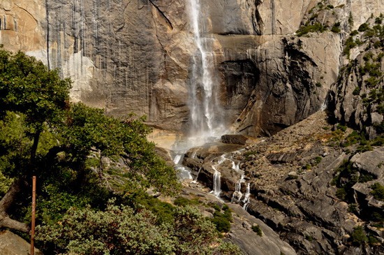 Calipidder.com photo: Base of Upper Falls in Yosemite