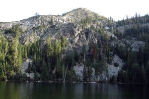 Lower Gray Rock Lake in the Trinity Divide Mountains west of Mount Shasta.