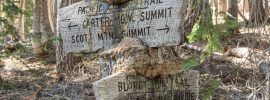Bloody Run Trail and Pacific Crest Trail intersection in the Trinity Alps.