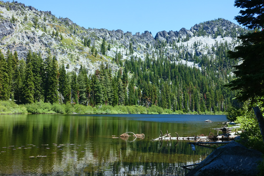 Taylor Lake in the Russian Wilderness: perfect for hiking, swimming, fishing, and camping. Also the trailhead for Hogan Lake Trail and Big Blue Lake.