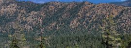 Caldwell Lakes Trail: Mount Shasta beyond a metamorphic ridge