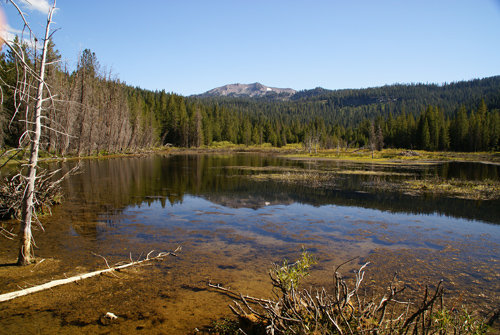Hat Lake and Reading Peak in Lassen Volcanic National Park.